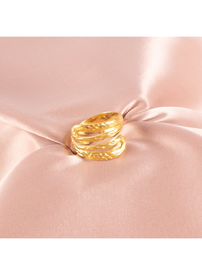 The Black Pearl Accessories Golden Free Size Stainless Steel Ring  - Image 2
