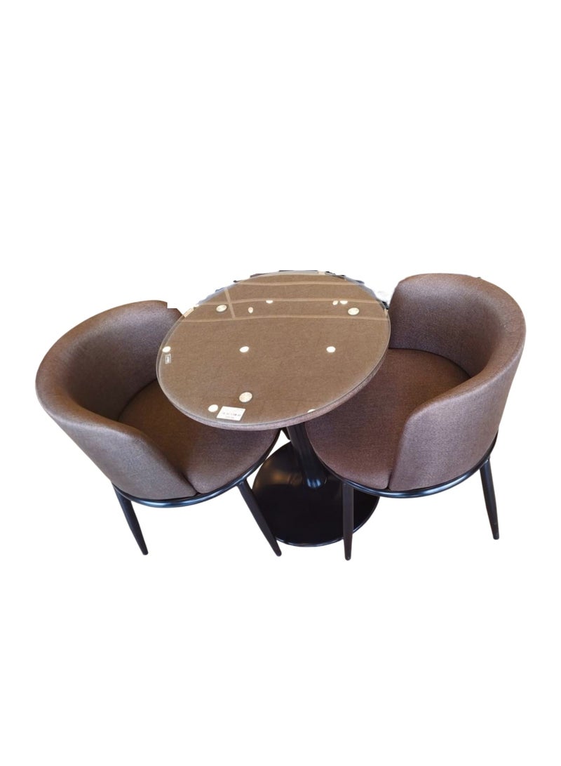 Generic 3-Piece Classic Round Table With 2 Chairs Set 59x70cm 