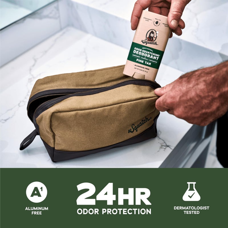 Dr. Squatch Natural Deodorant for Men - Odor-Squatching Aluminum Free - Pine Tar (2.65 oz, 3-Pack) - Image 3