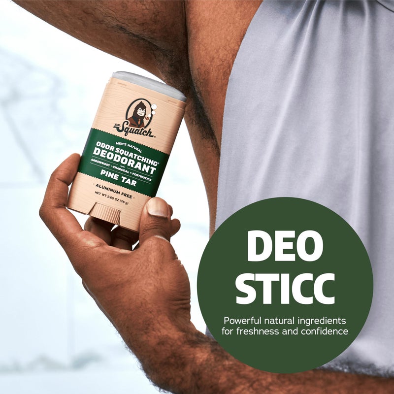 Dr. Squatch Natural Deodorant for Men - Odor-Squatching Aluminum Free - Pine Tar (2.65 oz, 3-Pack) - Image 5