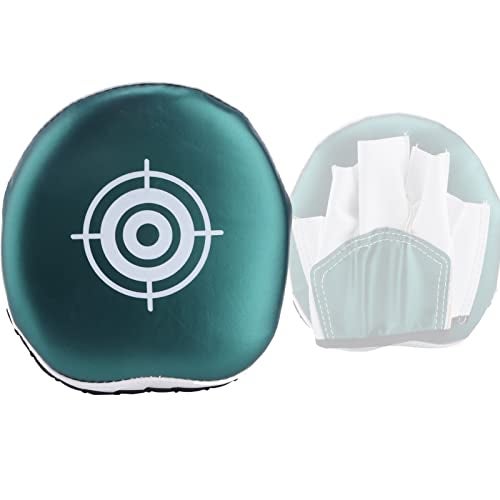 OUKENS Mini Focus Mitts, 1Pcs PU Leather Curved Punching Mitts Kids Mini Boxing Gloves Target Pad for Kickboxing, MMA, Muay Thai, Punching Target, Martial Arts(Green) - Image 1
