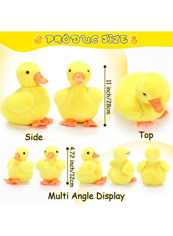 Zomiboo Zomiboo 5 Pcs Easter Duck Plush Set - Mama & 4 Baby Ducklings with Zipper Pouch, Soft Stuffed Animals for Kids, Easter Gifts & Family Toys(Yellow Duck)  - Image 2