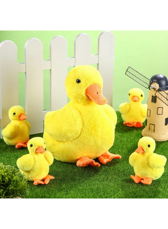 Zomiboo Zomiboo 5 Pcs Easter Duck Plush Set - Mama & 4 Baby Ducklings with Zipper Pouch, Soft Stuffed Animals for Kids, Easter Gifts & Family Toys(Yellow Duck)  - Image 5