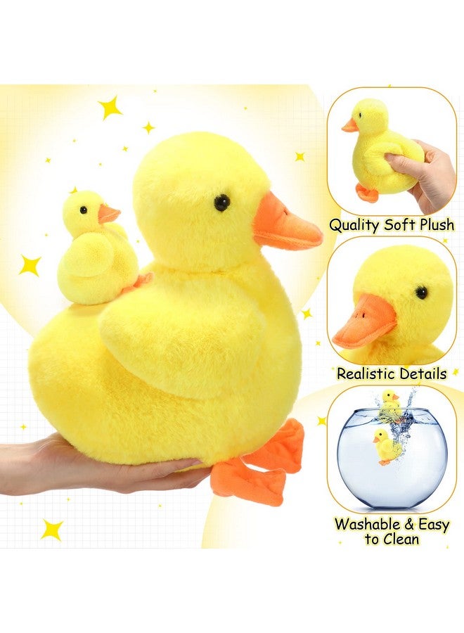 Zomiboo Zomiboo 5 Pcs Easter Duck Plush Set - Mama & 4 Baby Ducklings with Zipper Pouch, Soft Stuffed Animals for Kids, Easter Gifts & Family Toys(Yellow Duck)  - Image 4