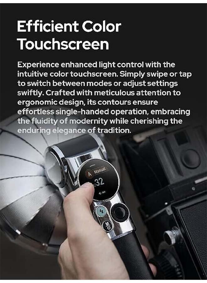 Godox Lux Master TTL Retro Camera Flash - Touchscreen Control, 6000K±300k CCT, GN25 460 Full Power, S1/S2 Optical Control, Type-C Charging, for Canon for Nikon for Sony Cameras and Others  - Image 4