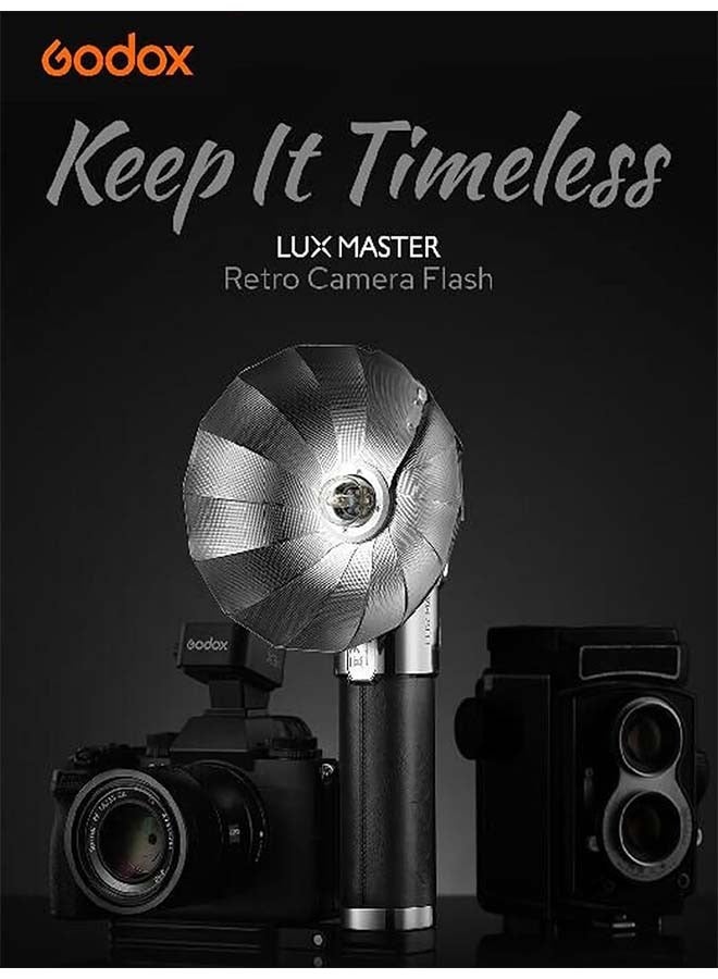 Godox Lux Master TTL Retro Camera Flash - Touchscreen Control, 6000K±300k CCT, GN25 460 Full Power, S1/S2 Optical Control, Type-C Charging, for Canon for Nikon for Sony Cameras and Others  - Image 2
