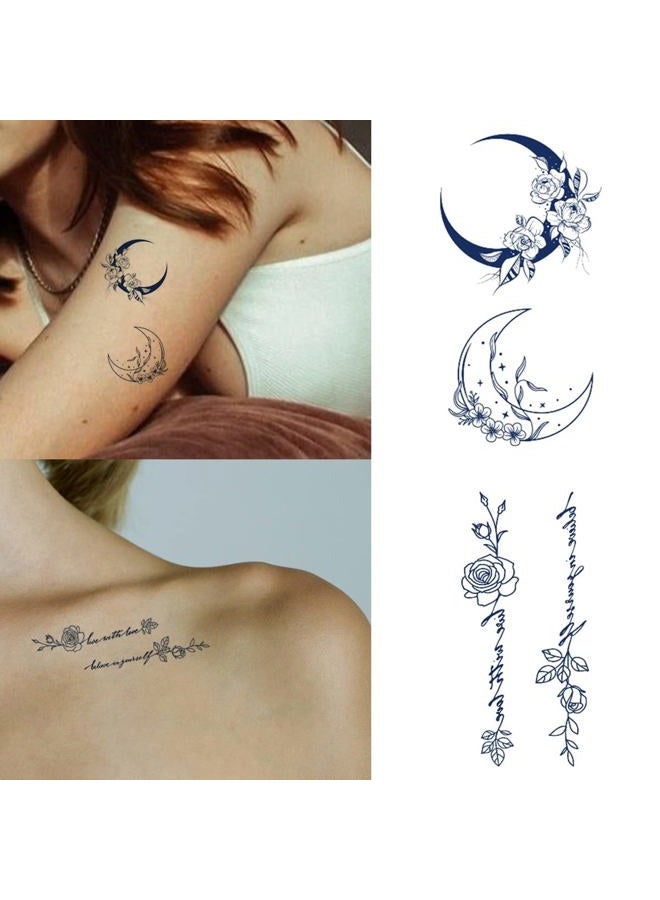 Aniuvot Small Semi Permanent Tattoos Flower & Butterfly for Women Teen Girls 10 Sheets, Plant-Based Ink, Realistic Temporary Tattoos, Long Lasting for 1-2 Weeks - Image 3