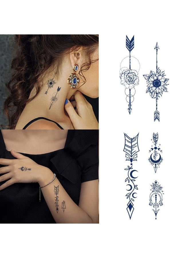 Aniuvot Small Semi Permanent Tattoos Flower & Butterfly for Women Teen Girls 10 Sheets, Plant-Based Ink, Realistic Temporary Tattoos, Long Lasting for 1-2 Weeks - Image 4