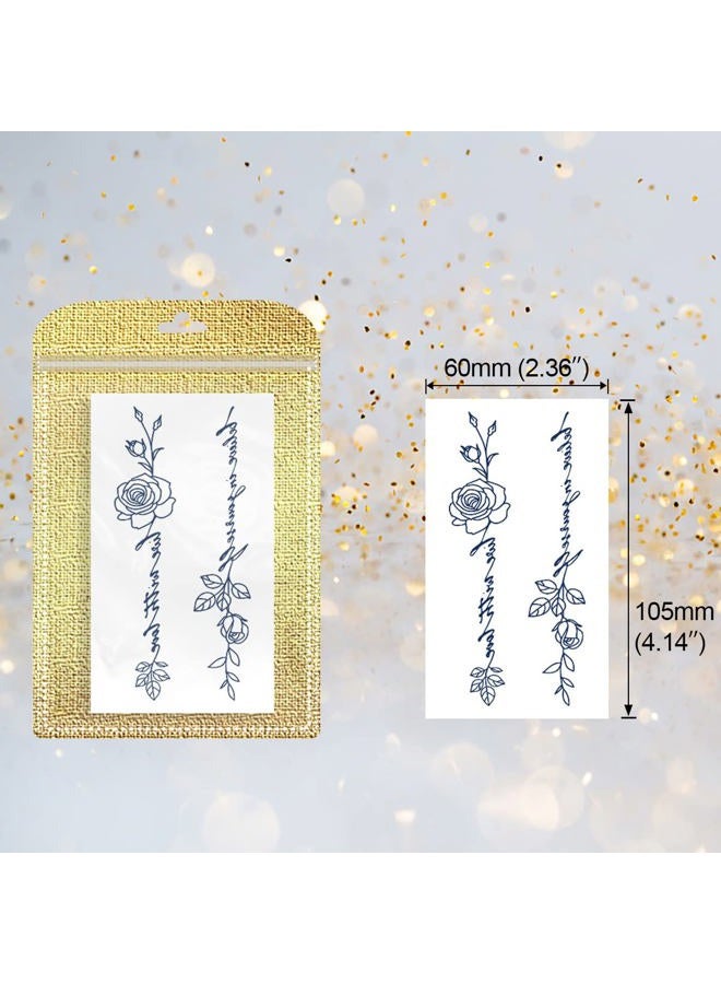 Aniuvot Small Semi Permanent Tattoos Flower & Butterfly for Women Teen Girls 10 Sheets, Plant-Based Ink, Realistic Temporary Tattoos, Long Lasting for 1-2 Weeks - Image 2