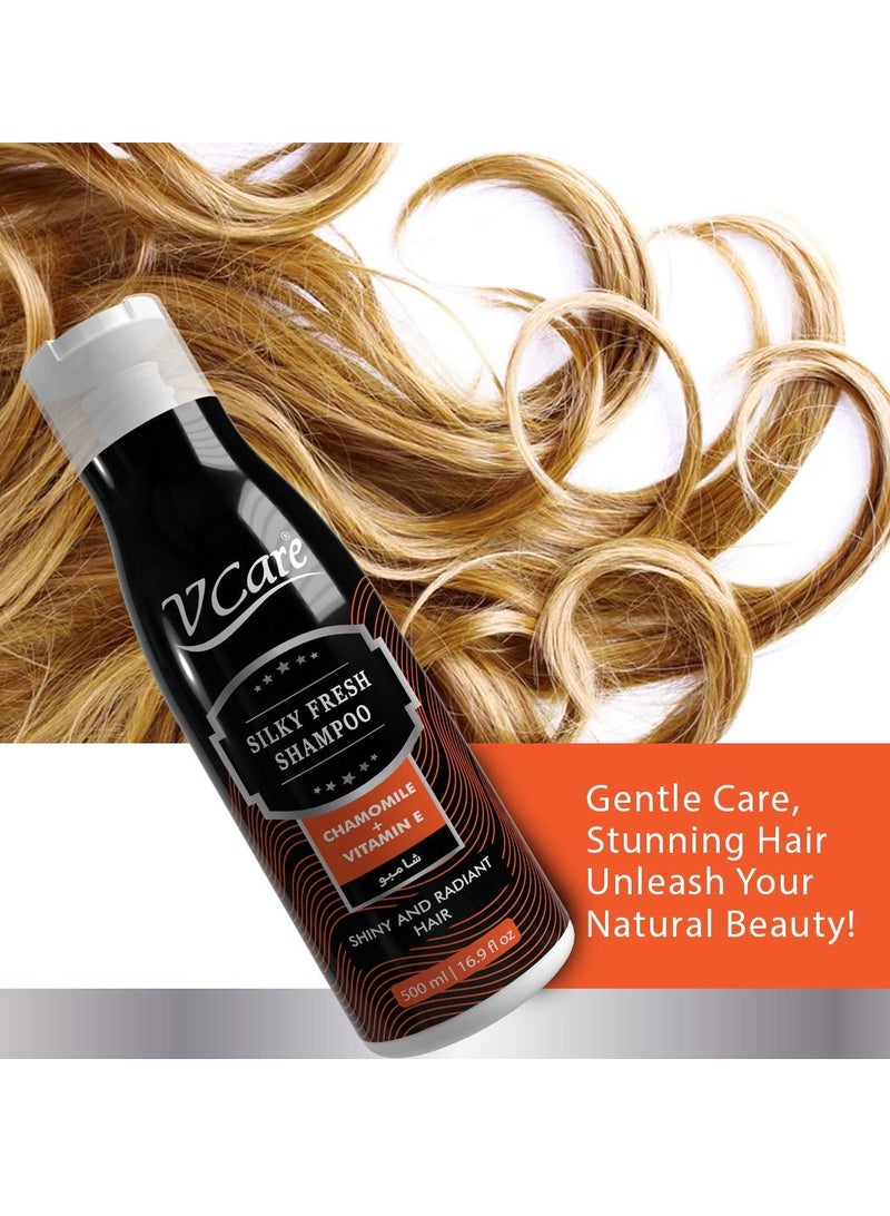 Vcare Shampoo - 500 ml Gentle & Nourishing Formula | Chamomile & Vitamin E Extract | Enhances Shine, Promotes Healthy Hair - Image 4