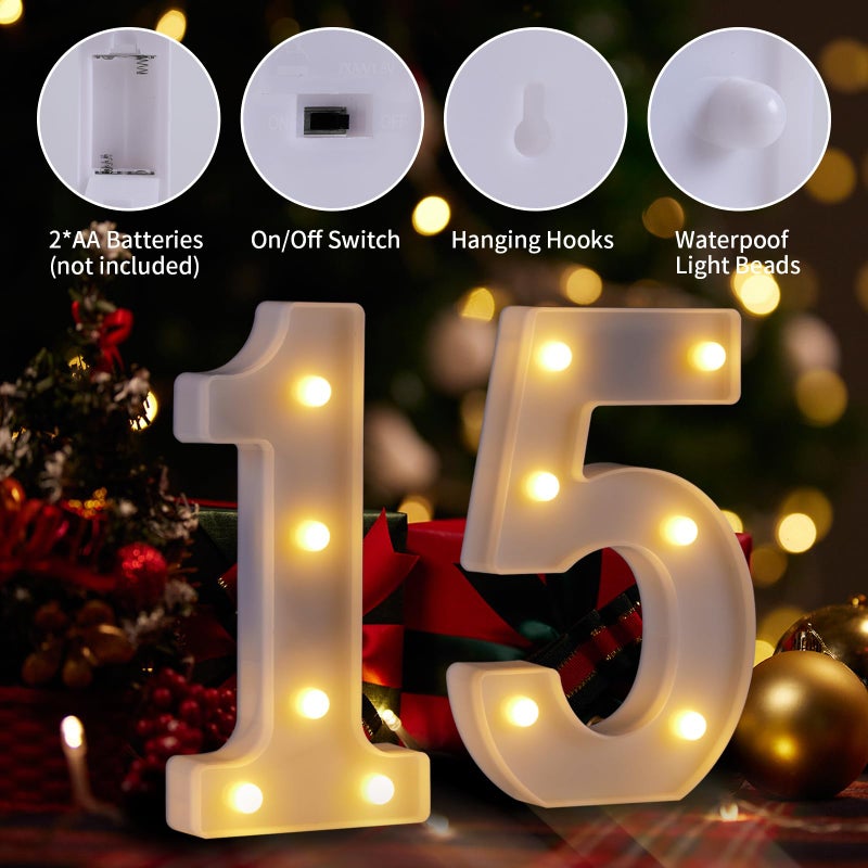 Brilucky Marquee Numbers 15th Birthday Decorations For Girls Boys,15 Light Up Numbers Quinceanera Decorations,Numero 15 Decoracion Para QuinceaÃ±era,Centros De Mesa De 15 AÃ±os,Arreglos De Mesa Para 15 AÃ±os - Image 3