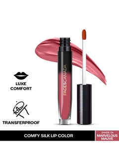 FACESCANADA Comfy Silk Liquid Lipstick - Marvelous Mauve 04, 3ml | Satin Matte HD Finish | Luxe Comfort | Longlasting | No Dryness | Smooth Texture | Mulberry Oil & Shea Butter For Plump Hydrated Lips - pzsku/ZD3A22F34FED9FDF5341BZ/45/_/1738306401/950a9b19-19ad-497e-bec8-99b24840cce5