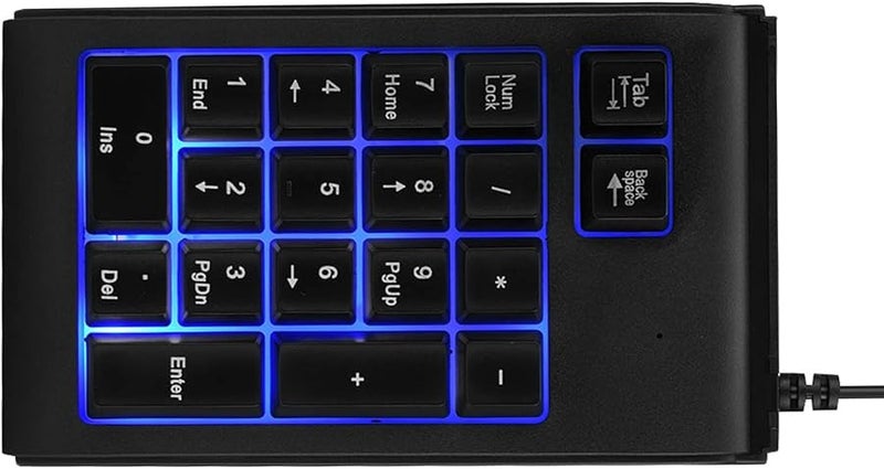 19 مفتاح لوحة مفاتيح رقمية USB، لوحة أرقام ميكانيكية صغيرة محمولة مع إضاءة تنفس بثلاثة ألوان، تعمل بتوصيل وتشغيل فوري - Image 5