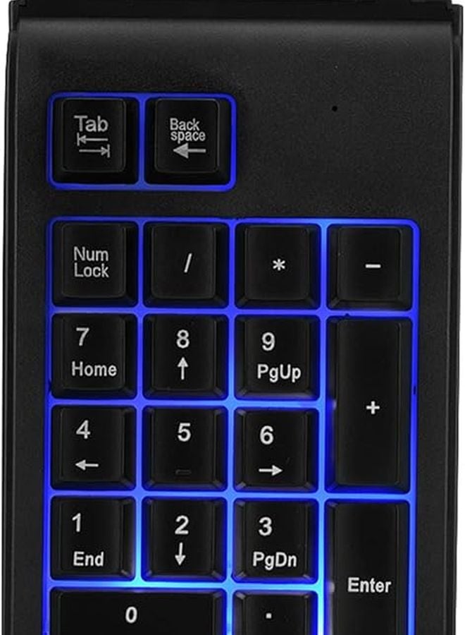 19 مفتاح لوحة مفاتيح رقمية USB، لوحة أرقام ميكانيكية صغيرة محمولة مع إضاءة تنفس بثلاثة ألوان، تعمل بتوصيل وتشغيل فوري - Image 3