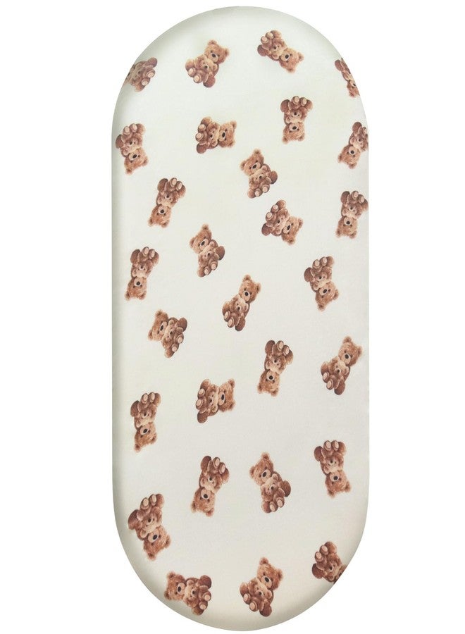 LifeTree Muslin Bassinet Sheets Unisex, Soft Breathable Fitted Baby Bassinet Sheets, 1 Pack for Standard Bassinet for Baby Boys Girls, 70% Viscose from Bamboo + 30% Cotton, Bear Pattern, 32" x 16" - Image 1