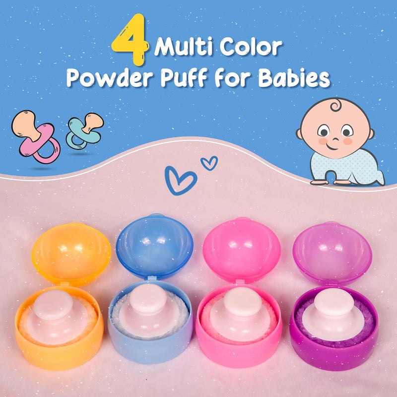 MiniMe VIRTI MINI ME Powder Puff with Storage Case – Soft, Gentle & Hygienic Talcum Dispenser for Newborns & Toddlers – BPA-Free Plastic Container with Lid – Easy Grip & Travel Friendly (Yellow) - Image 5