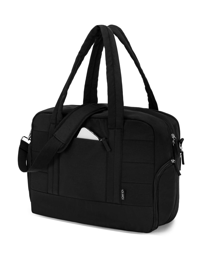 CLUCI Duffle Bag for Business Travel, Weekender Puffer Carry On With Shoe Compartment, Overnight Women's Bag With Laptop Storage - Image 1
