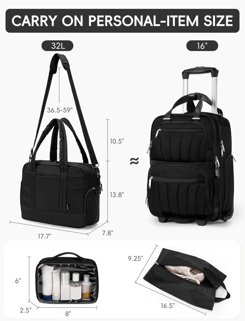 CLUCI Duffle Bag for Business Travel, Weekender Puffer Carry On With Shoe Compartment, Overnight Women's Bag With Laptop Storage - Image 5