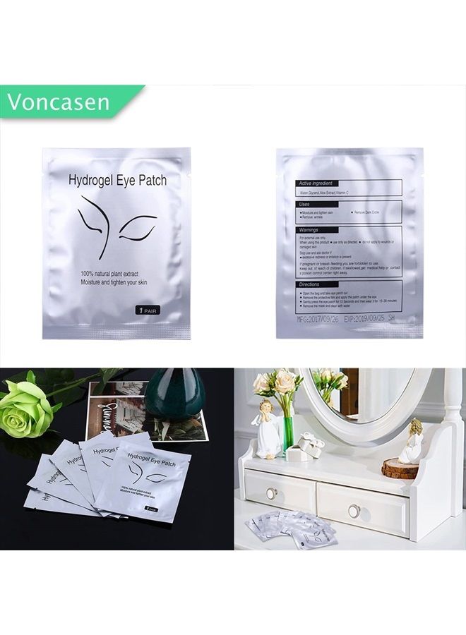 Voncasen طقم 100 زوج، لاصقات تحت العين، لاصقات جل مريحة وباردة لتمديد الرموش، أداة تجميل قناع العين - Image 4