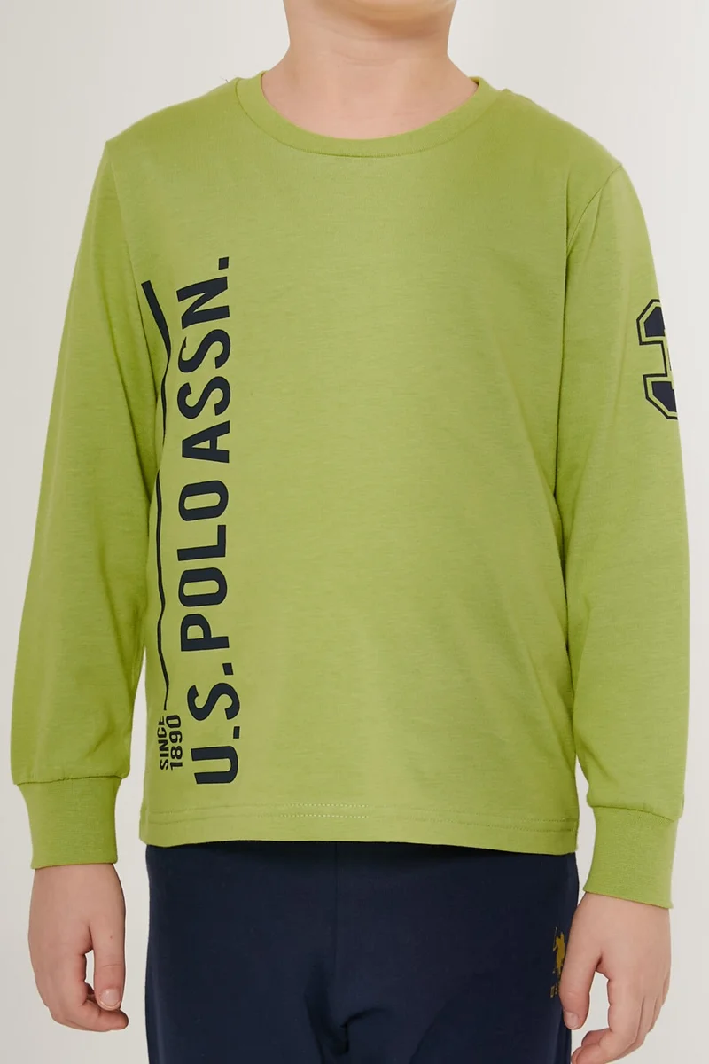 U.S. Polo Assn. BASE. Polo Assn. Base. Polo Assn Multicolored Green Boy Long Sleeve Pajama Set
