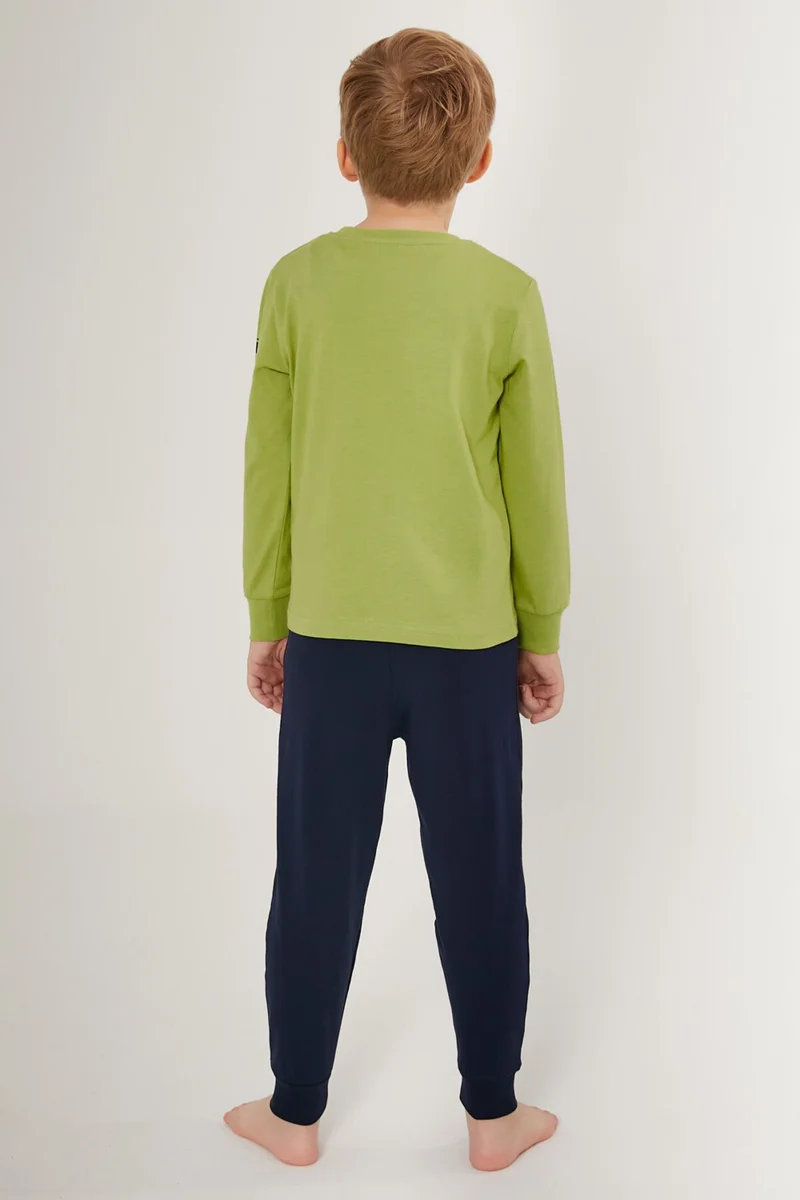 U.S. Polo Assn. BASE. Polo Assn. Base. Polo Assn Multicolored Green Boy Long Sleeve Pajama Set