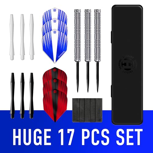 Harrows Caliber 90% Tungsten Steel Tip Darts Set I 21g to 30g All Weights Available I Huge 16pcs Bundle with Spare Shafts, Prime Flights & Travel Case (Silver, 21 Grams) - Image 2