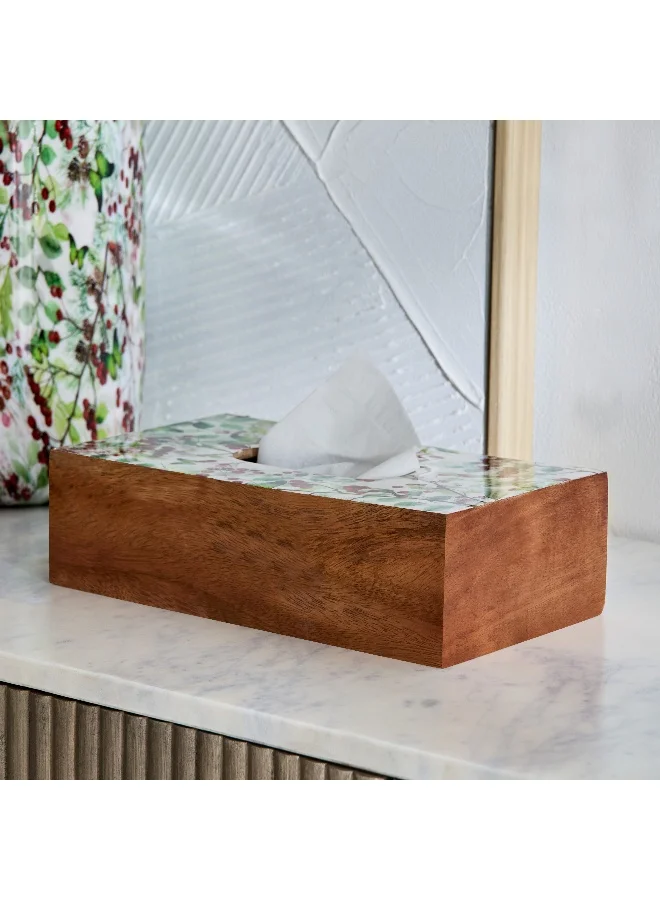 Home Box Berry Wooden Tissue Box - 25.5x14x7.5 cm
