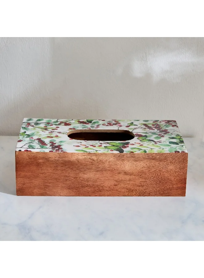 Home Box Berry Wooden Tissue Box - 25.5x14x7.5 cm