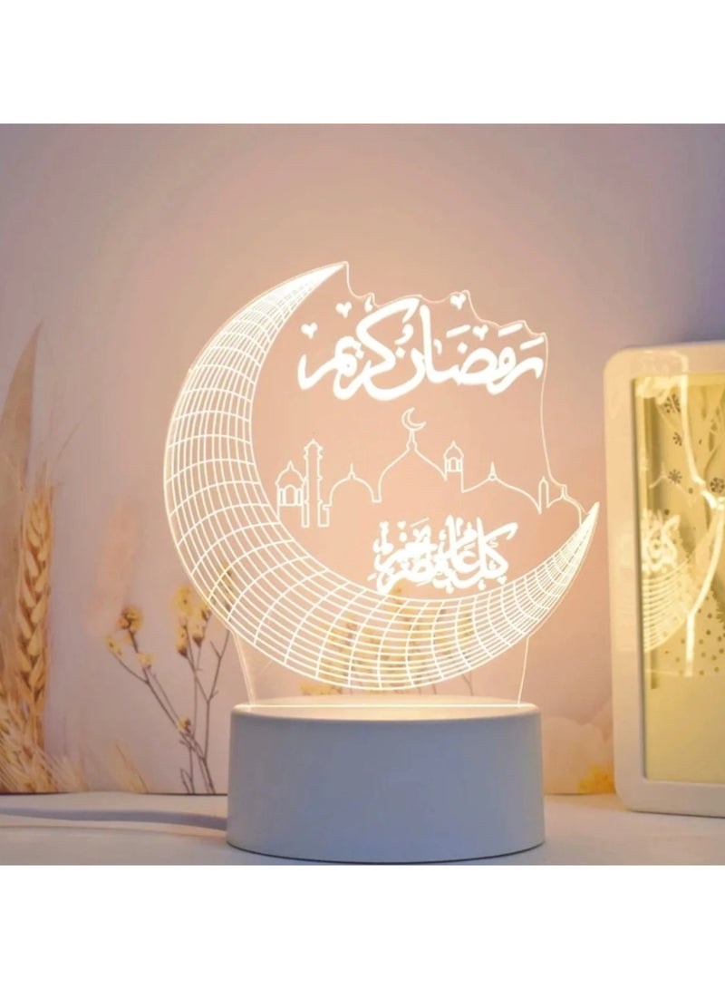 هويتك مصباح LED لرمضان مبارك باللون الأبيض  - Image 3