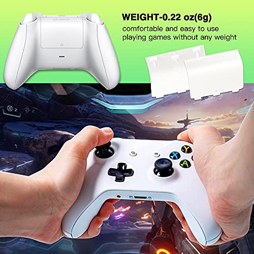 Xahpower غطاء بطارية Xahpower لجهاز Xbox One، قطع غيار أبواب بطارية بديلة متوافقة مع وحدة التحكم اللاسلكية Xbox One/Xbox One S (4 عبوات، أسود، أبيض) - Image 3