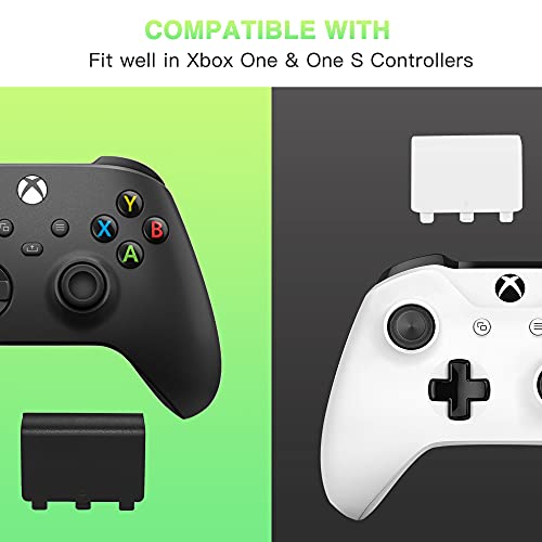 Xahpower غطاء بطارية Xahpower لجهاز Xbox One، قطع غيار أبواب بطارية بديلة متوافقة مع وحدة التحكم اللاسلكية Xbox One/Xbox One S (4 عبوات، أسود، أبيض) - Image 5