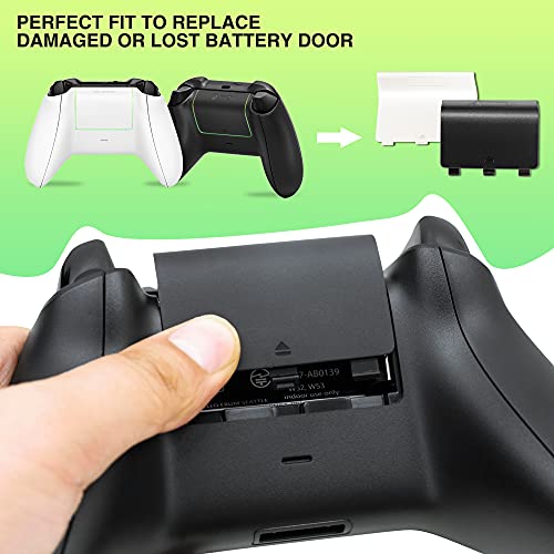 Xahpower غطاء بطارية Xahpower لجهاز Xbox One، قطع غيار أبواب بطارية بديلة متوافقة مع وحدة التحكم اللاسلكية Xbox One/Xbox One S (4 عبوات، أسود، أبيض) - Image 2