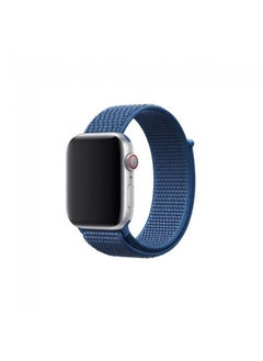 Sport Nylon Loop Band For Apple Watch 38mm 40mm 41mm Ocean Blue