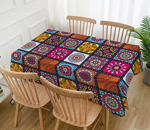 Hafangry Mandala Bohemia Tablecloth Rectangle Colorful Table Cloth for Indian Holiday Party Decoration Hippy Boho Home Kitchen Decor-60×84 inch - Image 2