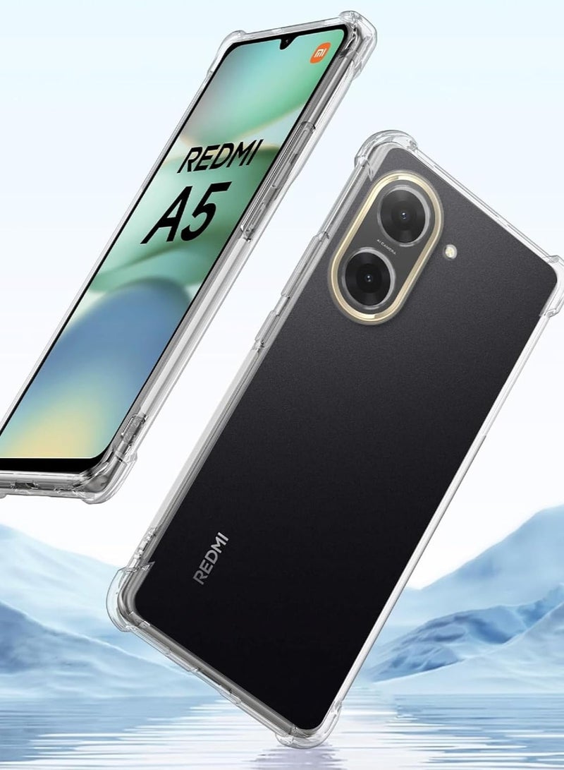 BORTONY Redmi A5 Case/Poco C71 Cover Transparent Camera Protection Slim Soft TPU Silicone Case Anti-Yellow Shocproof Protective Case for Redmi A5/Poco C71 4G - Image 5