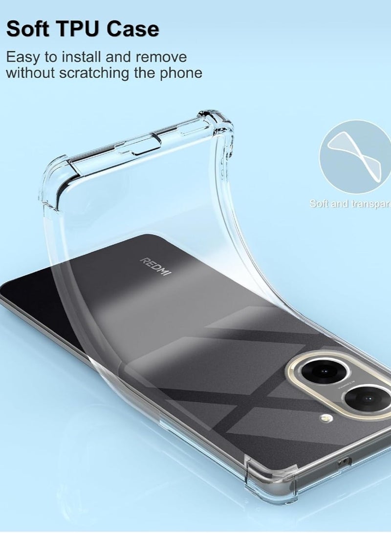 BORTONY Redmi A5 Case/Poco C71 Cover Transparent Camera Protection Slim Soft TPU Silicone Case Anti-Yellow Shocproof Protective Case for Redmi A5/Poco C71 4G - Image 3