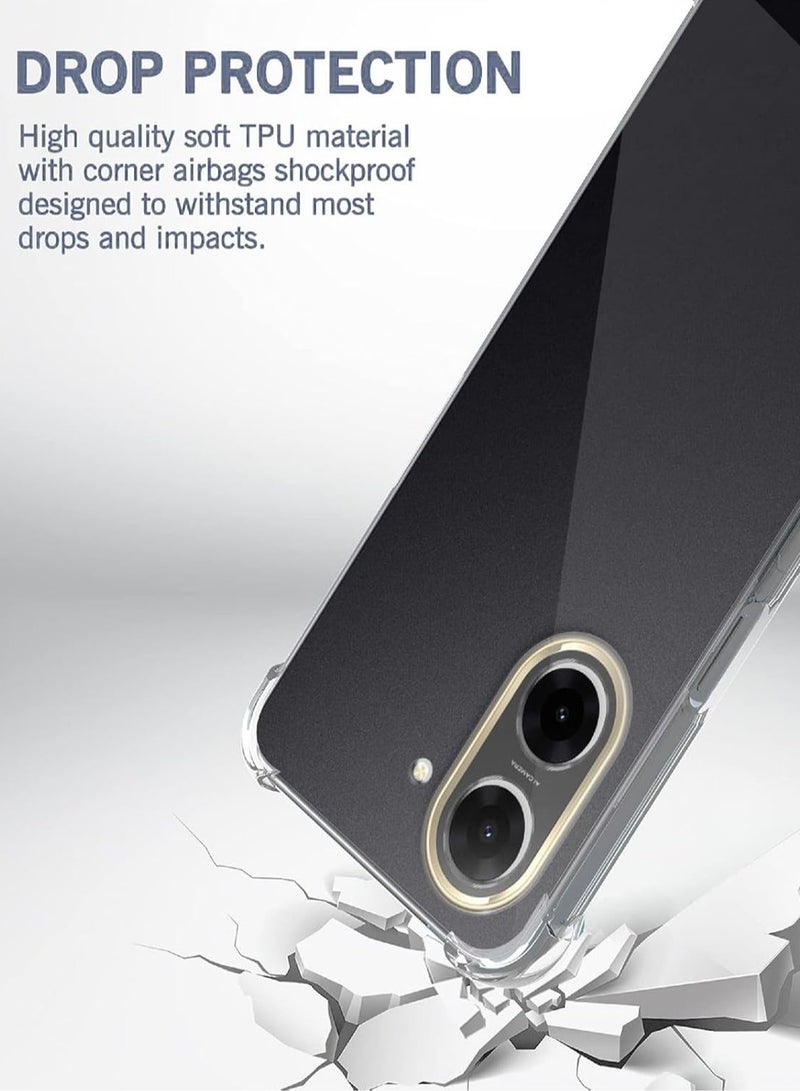 BORTONY Redmi A5 Case/Poco C71 Cover Transparent Camera Protection Slim Soft TPU Silicone Case Anti-Yellow Shocproof Protective Case for Redmi A5/Poco C71 4G - Image 4