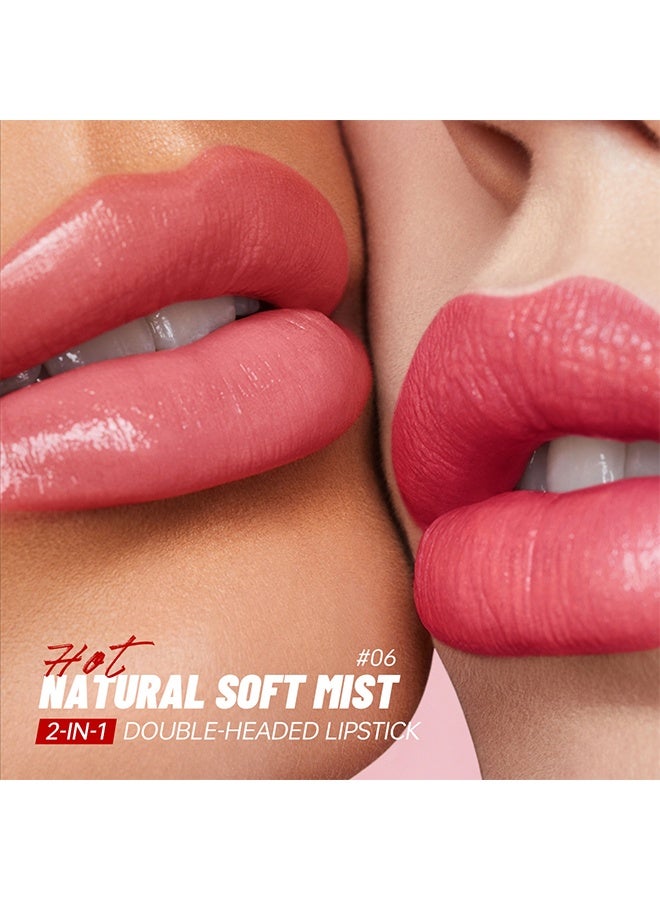 pudaier Lip Smudger & Glossy Liquid Lipstick，Dual Ended Matte Lipstick & Mirror Lip Gloss, 2 Texture in 1 Lip Stain, Non-Stick Cup Smooth Velvet Long Lasting Smudge Proof Not Fade High Pigment Lip Tint -02#Sour raspberry - Image 3