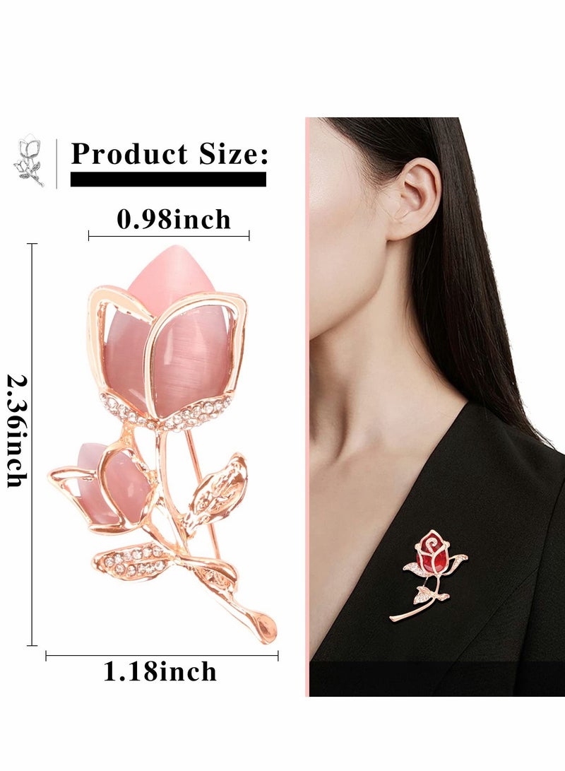 Excefore Brooches for women, Set of 2 Rhinestone brooch pins, Elegant Gold Crystal Floral Wedding Bouquet Brooch - Image 2