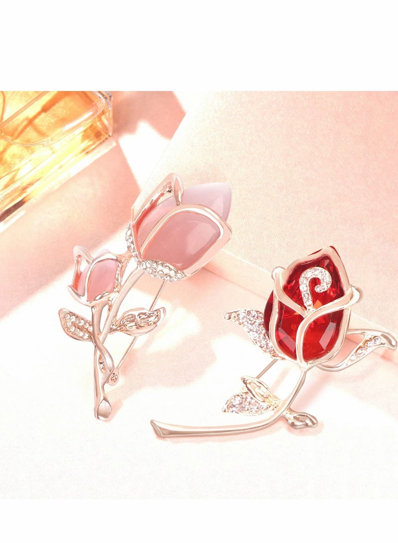 Excefore Brooches for women, Set of 2 Rhinestone brooch pins, Elegant Gold Crystal Floral Wedding Bouquet Brooch - Image 4