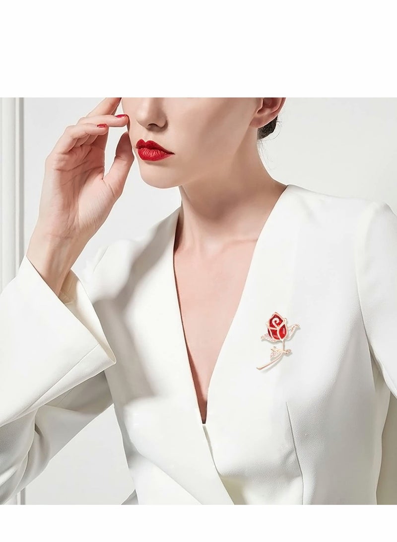 Excefore Brooches for women, Set of 2 Rhinestone brooch pins, Elegant Gold Crystal Floral Wedding Bouquet Brooch - Image 5