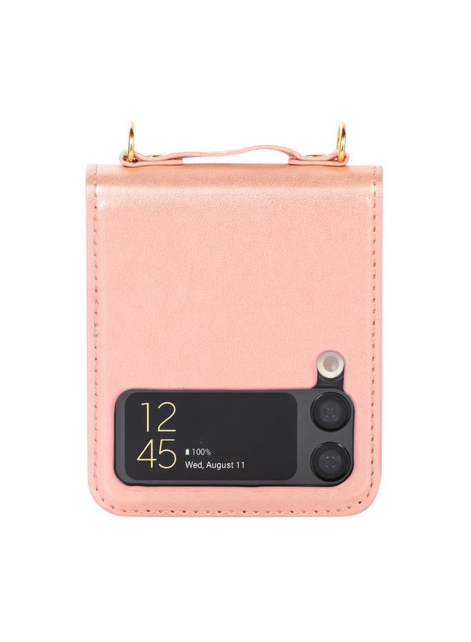 erorex Case For Samsung Galaxy Z Flip4 Stitching Color Fold Leather Phone Case with Card Slot - Image 3