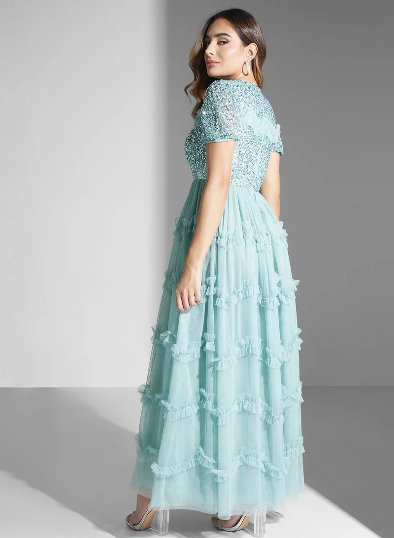 Maya Sequin Bodice Maxi Dress