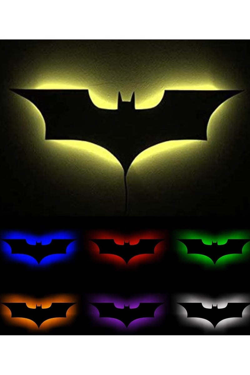 ايه دي انفينيتيوم مصباح حائط LED بـ16 لون مع جهاز تحكم عن بعد، لمحبي القصص الهزلية، كهف الخفاش، مصباح ليلي، للهدايا، غرفة الاطفال، اعداد الالعاب، غرفة الالعاب، كهف الرجال. (فارس الظلام - 16 لون) - Image 1