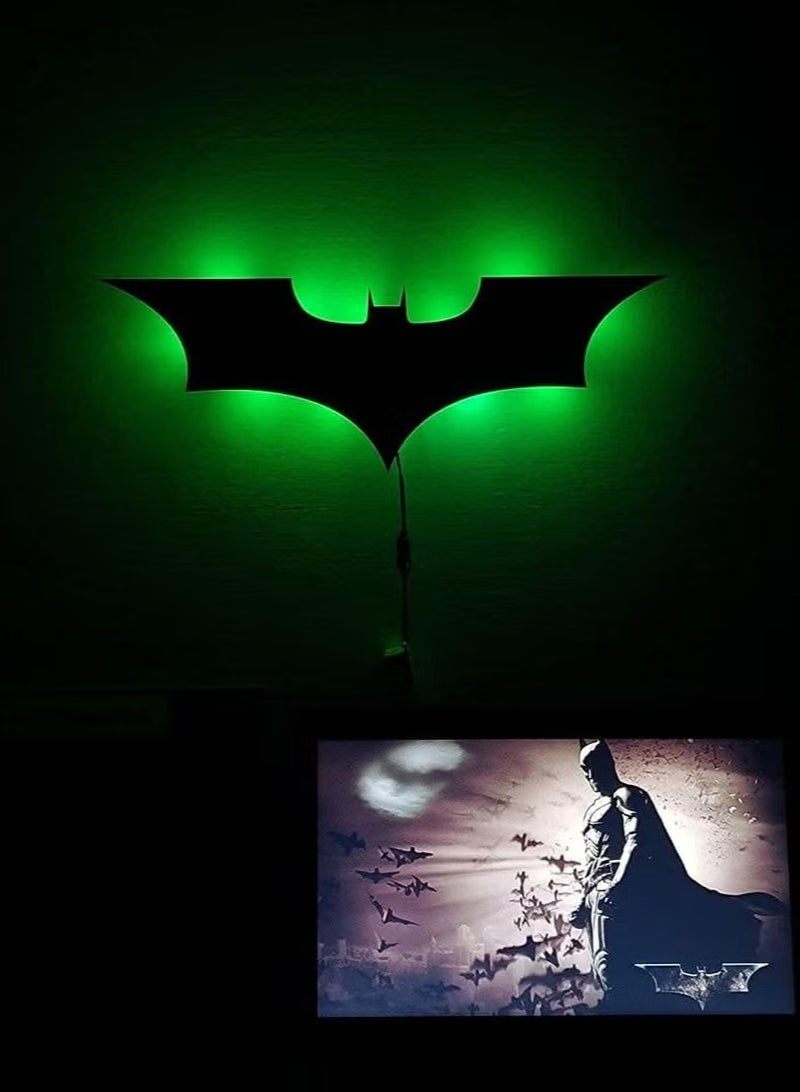 ايه دي انفينيتيوم مصباح حائط LED بـ16 لون مع جهاز تحكم عن بعد، لمحبي القصص الهزلية، كهف الخفاش، مصباح ليلي، للهدايا، غرفة الاطفال، اعداد الالعاب، غرفة الالعاب، كهف الرجال. (فارس الظلام - 16 لون) - Image 2