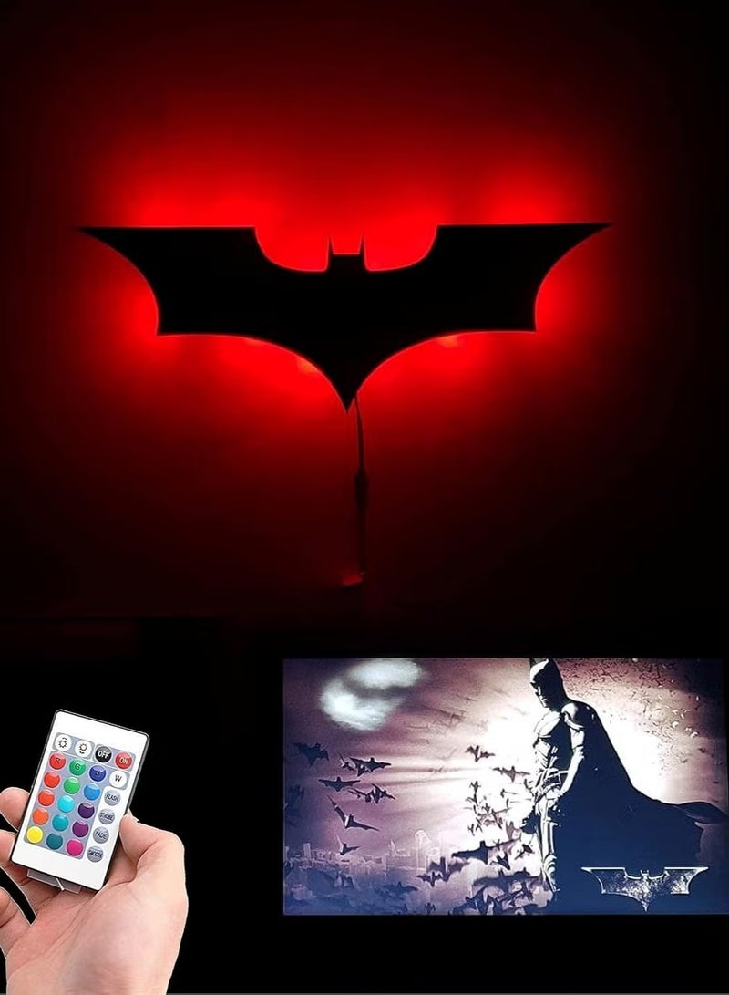 ايه دي انفينيتيوم مصباح حائط LED بـ16 لون مع جهاز تحكم عن بعد، لمحبي القصص الهزلية، كهف الخفاش، مصباح ليلي، للهدايا، غرفة الاطفال، اعداد الالعاب، غرفة الالعاب، كهف الرجال. (فارس الظلام - 16 لون) - Image 5