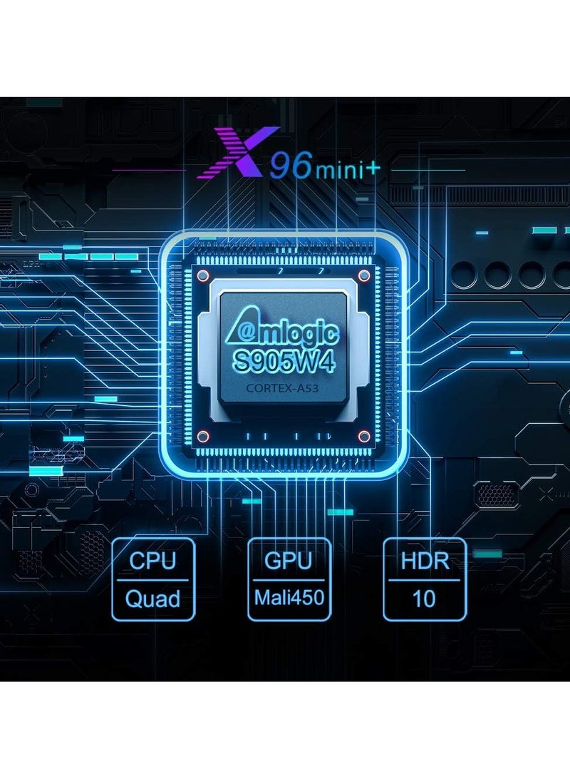X96 - X96 Mini Plus TV Box | Android 9.0 | Amlogic S905W4 Quad-Core A53 | 5G Dual WiFi | 4K & 6K Support | H.265 | Google & YouTube | Media Player | 2GB RAM + 16GB ROM | HDMI 2.0 | Streaming Device - Image 1