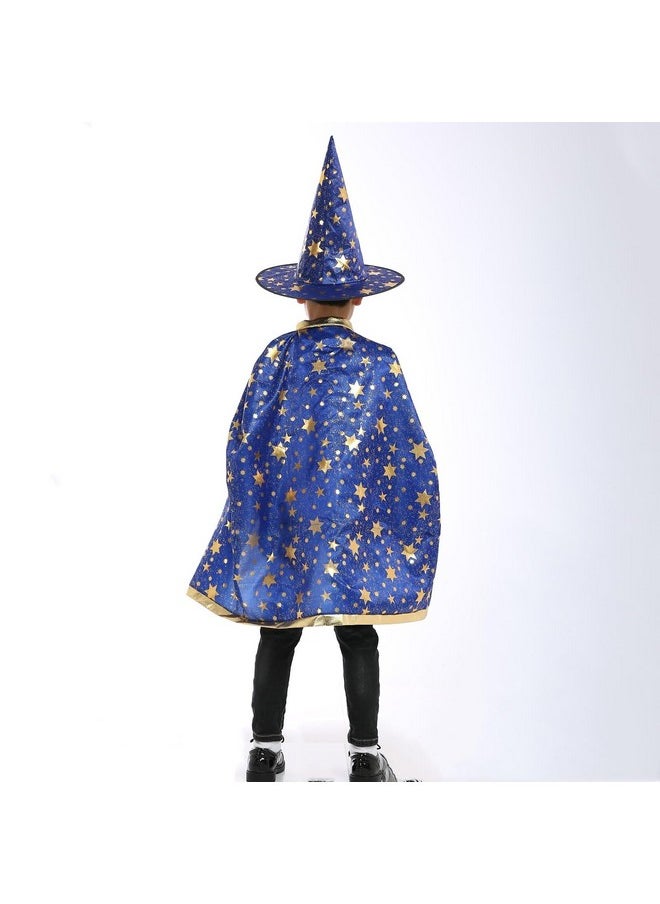 Newland Wizard Cape With Hat, Halloween Kids Costumes, Witch Cape For 3-12 Years Children, Halloween Props (Blue)  - Image 5