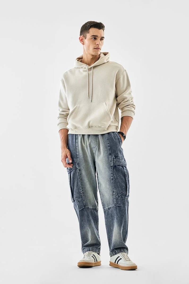 SNITCH جينز كارجو واسع مغسول