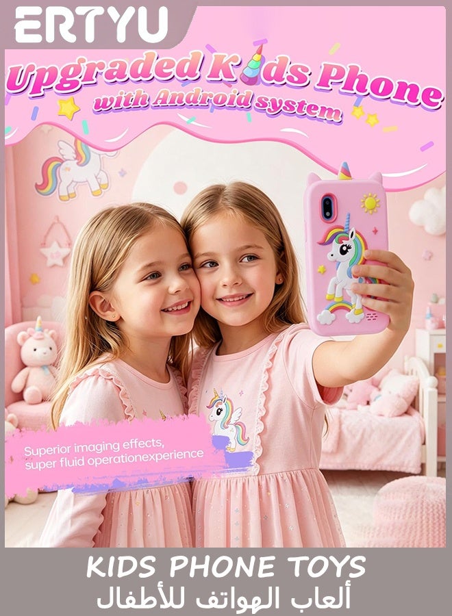ERTYU Kids Phone Toys for Girls Ages 3-7 with 4" Touchscreen,Toddler Mini Phone for Kids Learning Play Toy Phone with Dual Camera,Game,Music Player Gifts for Girls Birthday,Travel,Christmas - Image 4